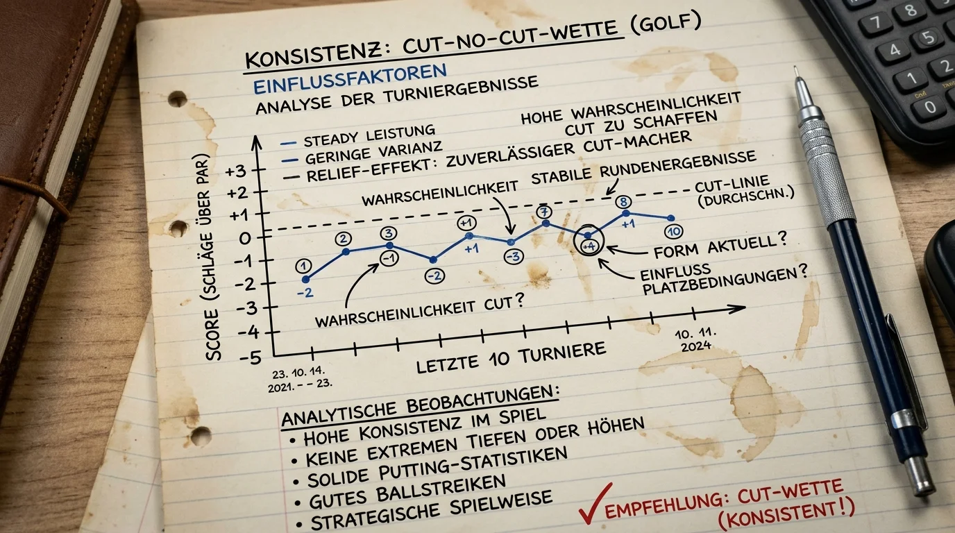 Einflussfaktoren für Cut-Wetten beim Golf zeigt Konsistenz Form und Course-History als Hauptkriterien