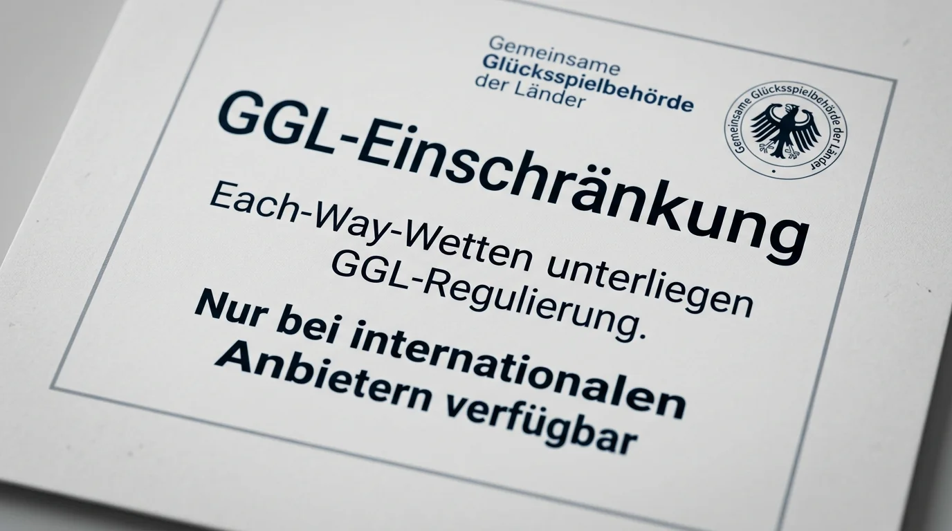 GGL Einschränkung Each-Way Wette Golf - Regulierungshinweis auf deutschen Sportwettenmarkt