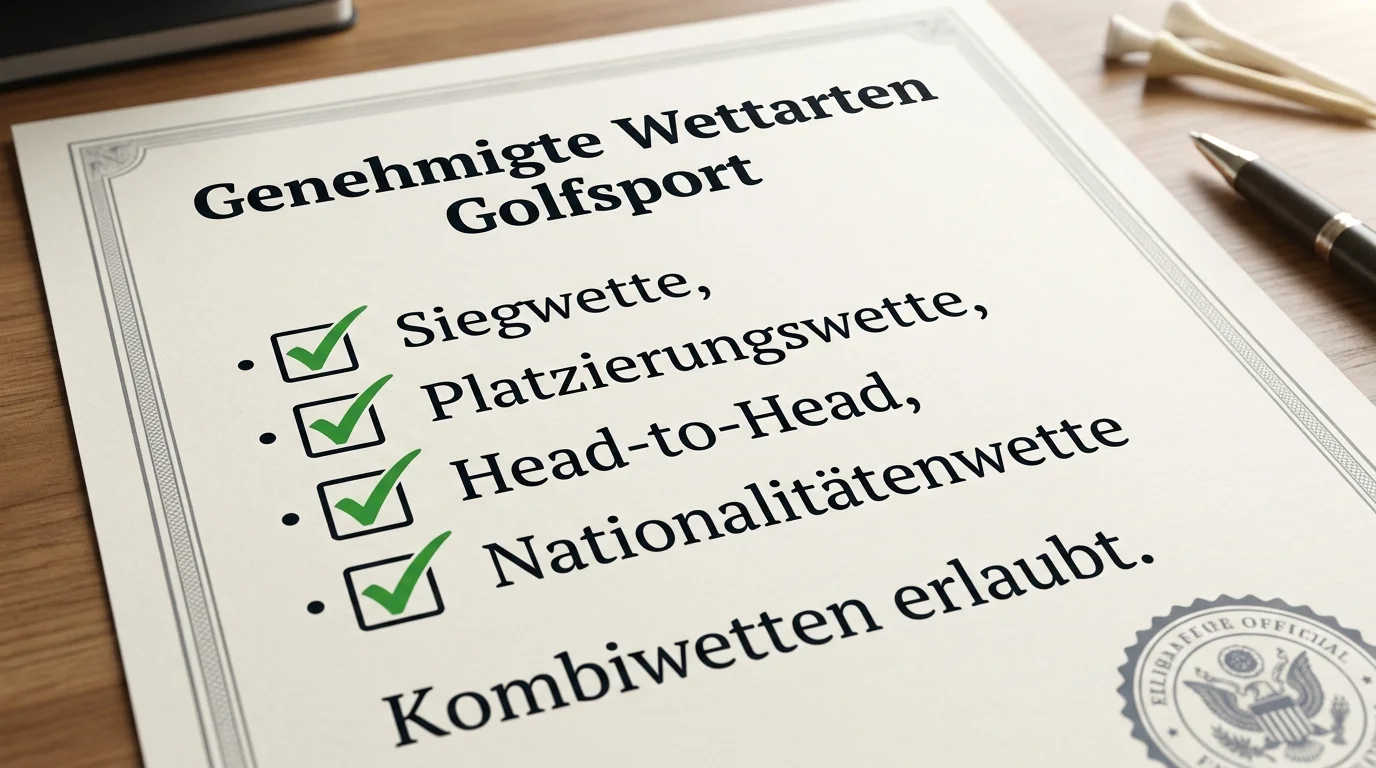 Golf Kombiwette GGL-Konformität erlaubte Wettarten Siegwette Head-to-Head kombinieren