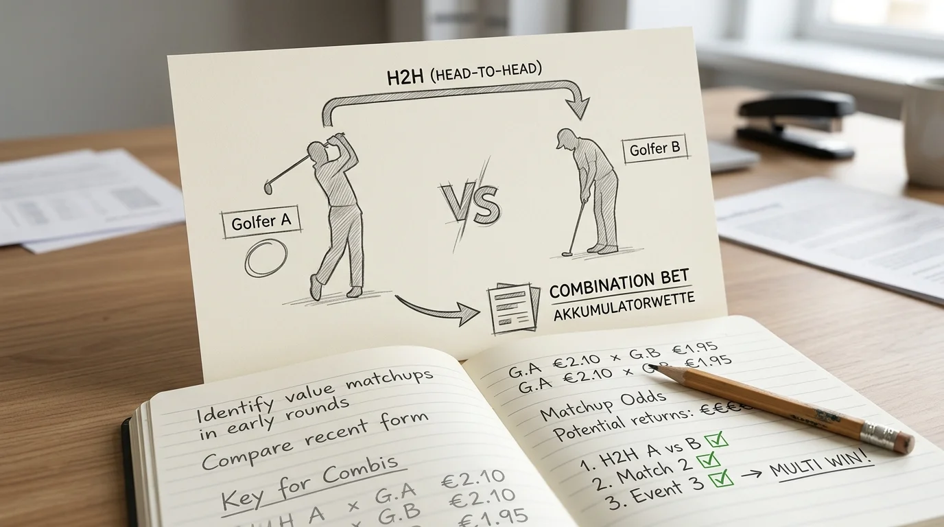 H2H Kombiwette Golf Strategie zwei bis drei Selections Head-to-Head Wetten kombinieren