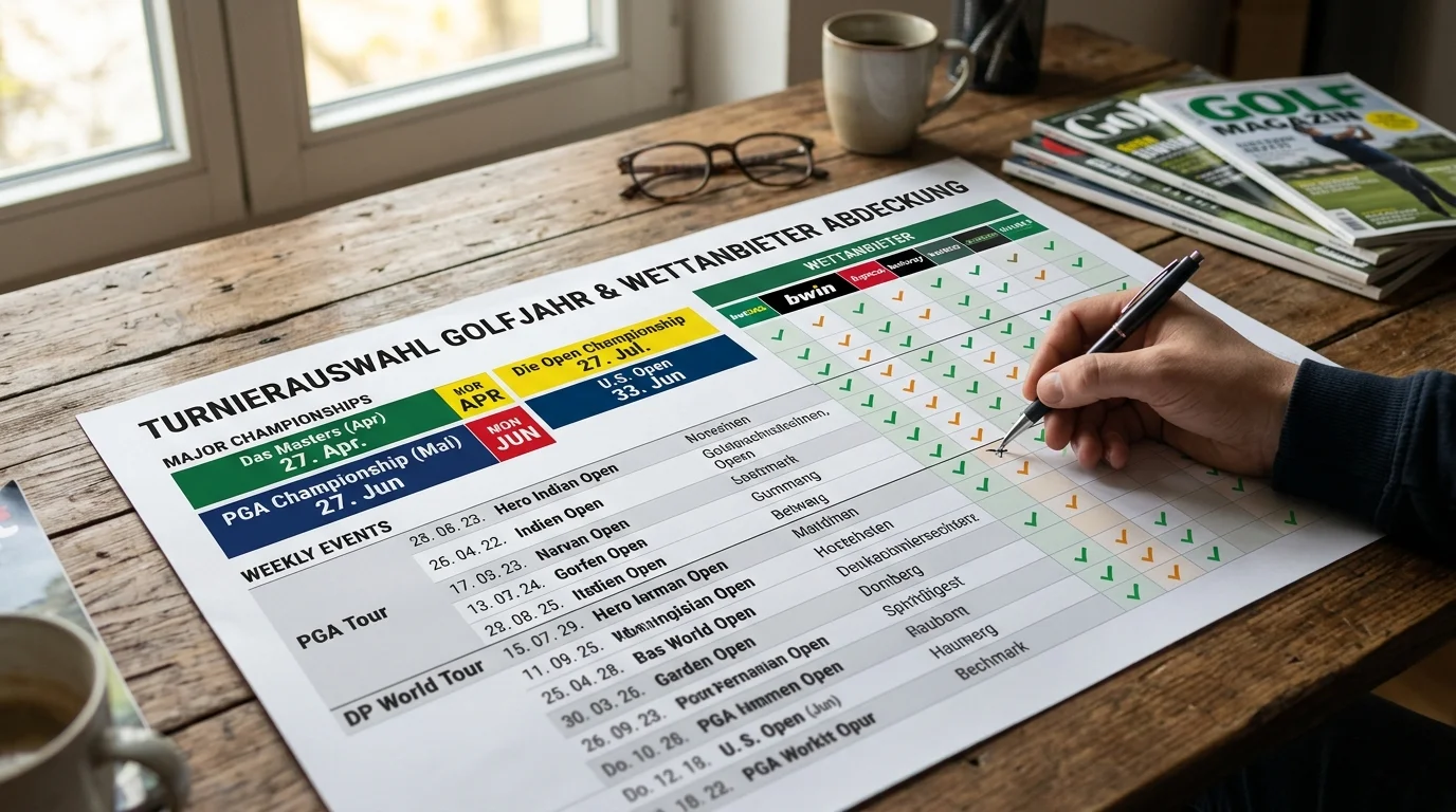 Turnierauswahl und Markttiefe der deutschen Golf Wettanbieter im Vergleich