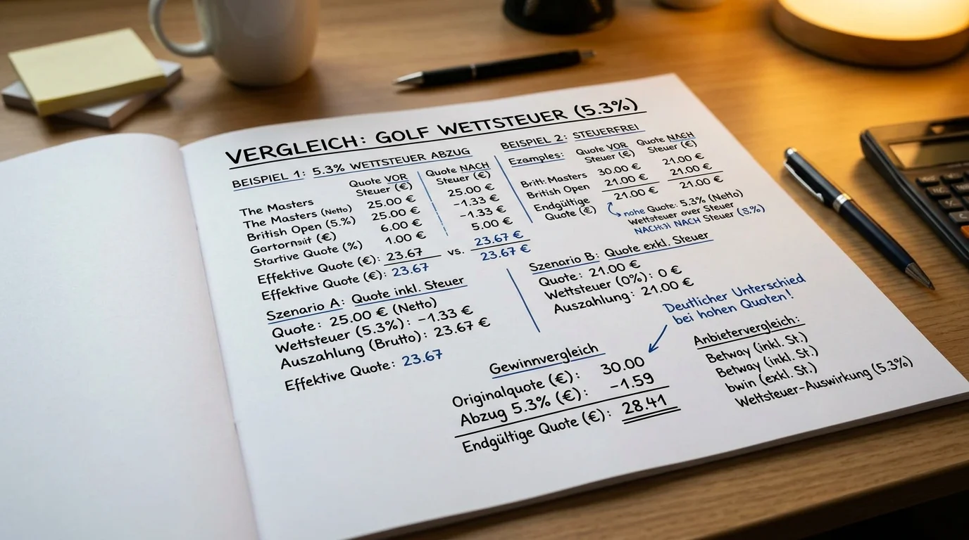 Vergleich der Wettsteuer-Politik deutscher Golf Wettanbieter — wer übernimmt die 5,3 Prozent