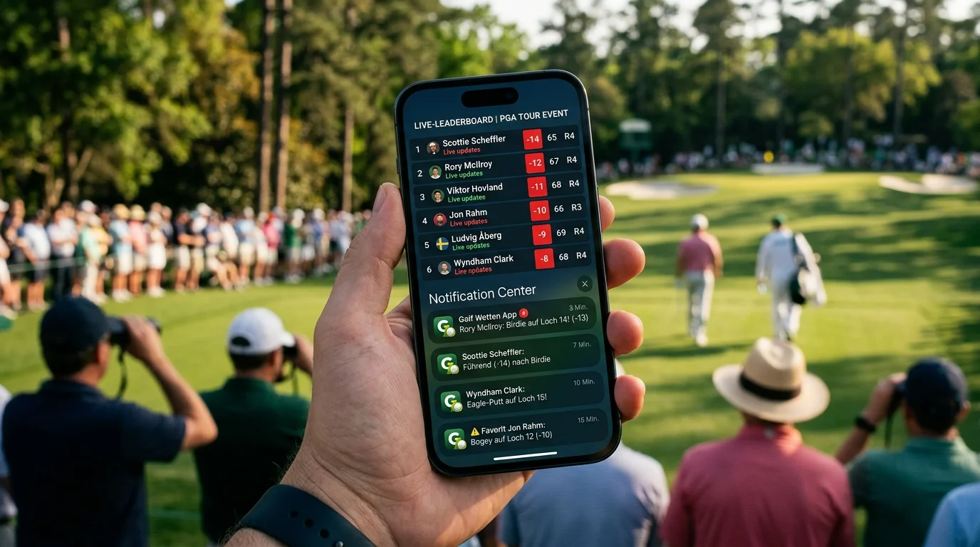 Push-Benachrichtigungen und Live-Leaderboard in Golf-Wett-Apps: Echtzeit-Updates während PGA-Tour-Turnieren
