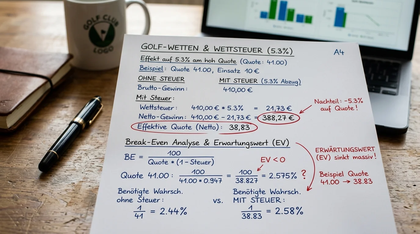 Wettsteuer-Strategie beim Golf Wetten — Auswirkung der 5,3 Prozent auf hohe Quoten