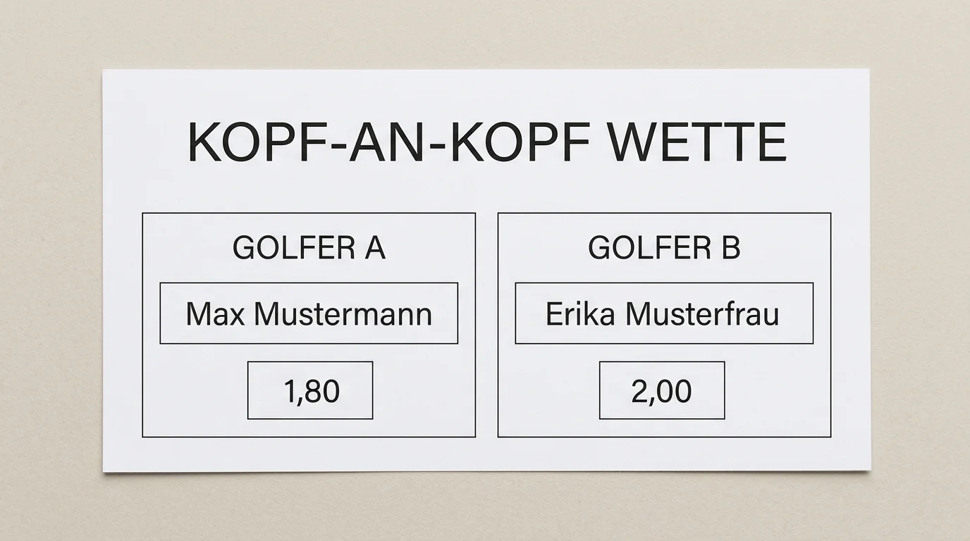 Head-to-Head Golf Grundprinzip - zwei Profispieler im Wettduell mit binärem Wettausgang