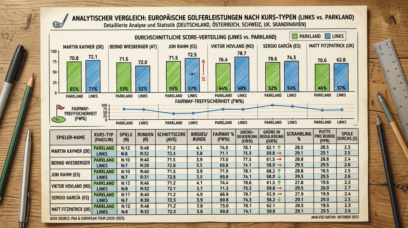 Spieleranalyse für die Nationalitätenwette beim Golf zeigt Course Fit und Formvergleich innerhalb einer Nationengruppe
