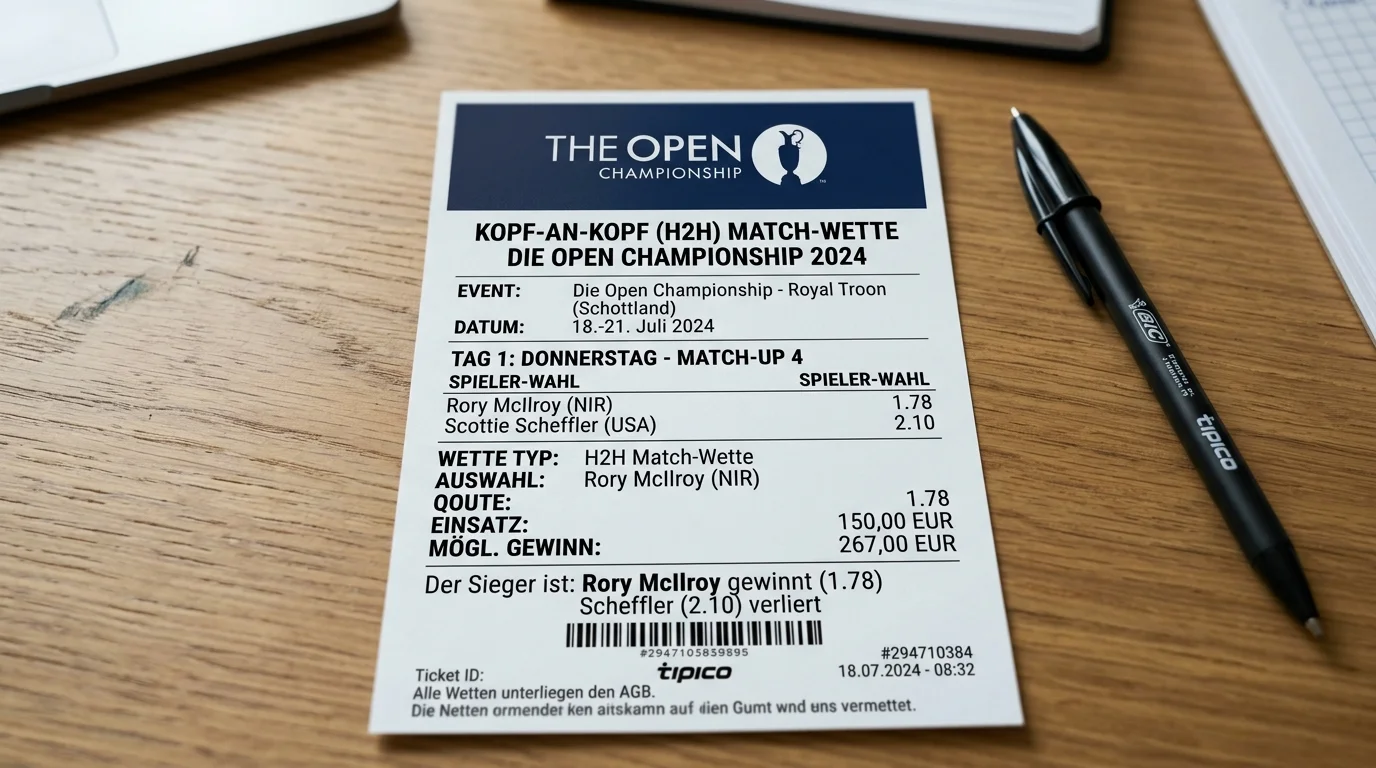 Optimale Wettarten beim The Open — Platzierungswetten und H2H bei Links-Golf erklärt